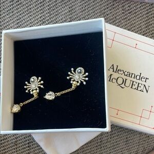 Alexander McQueen Gold Gothic Earrings